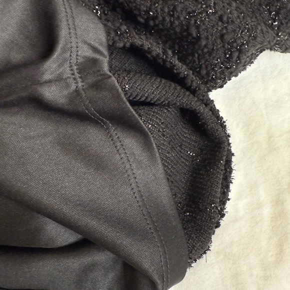 Isaac Mizrahi New York Black Sequin Tweed Sheath Dress Gold Buttons Size M - Picture 9 of 14